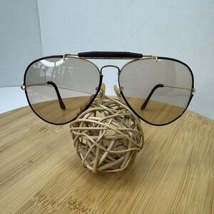 Vintage Bausch & Lomb B&L Ray Ban Outdoorsman Leathers Aviator Sunglasses 62-14